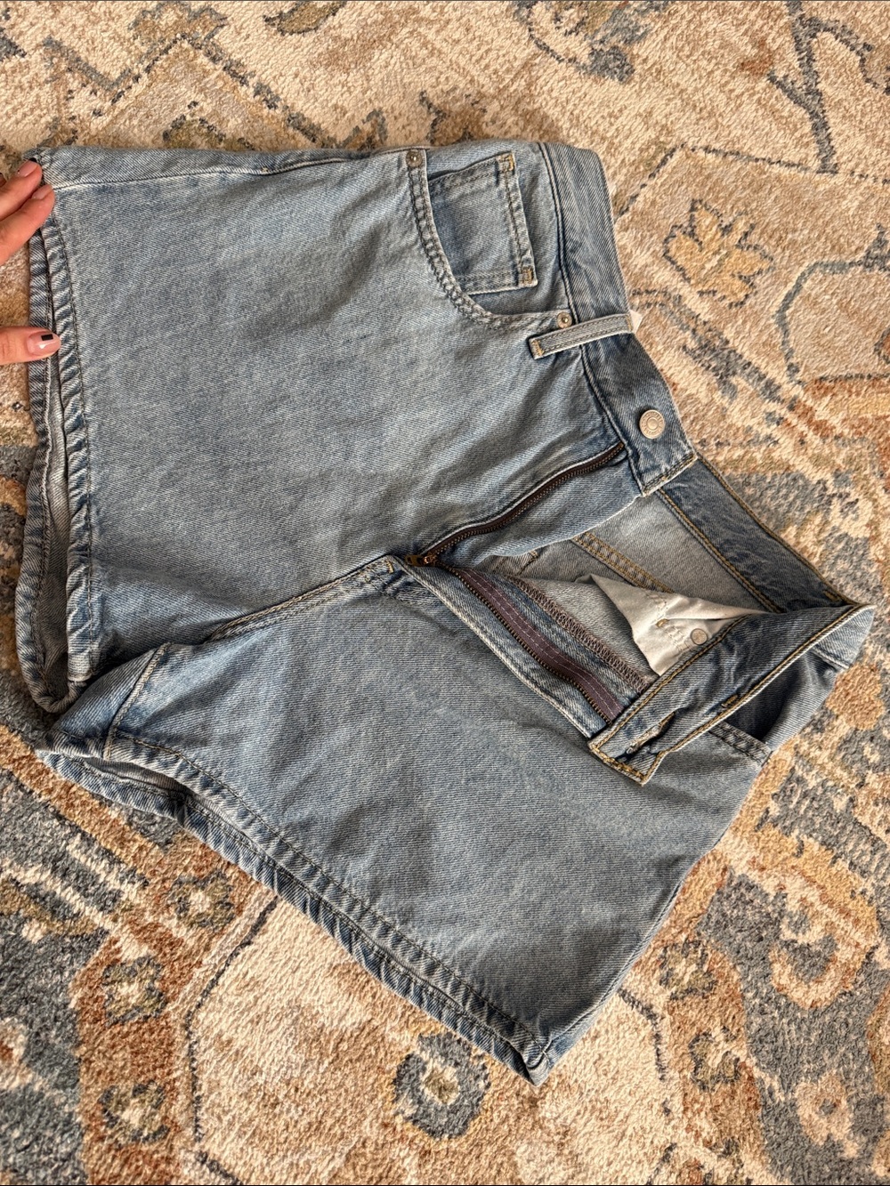 Levi's Light Blue Denim High-Rise Shorts